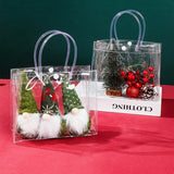 elvesmall 4pcs Transparent Tote bag Christmas Party Gifts Bag Wedding Birthday Party Decoration Candy Bags Kids Birthday Packing Bag