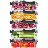elvesmall Glass Food Storage Containers with Lids Airtight, Glass Meal Prep Container, Pantry Organizers and Storage, Glass Lunch Boxes
