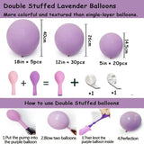 elvesmall Double Stuffed Lavender Balloon Garland Kit Macaron Purple Lilac Balloons for Baby Shower Wedding Birthday Party Decorations
