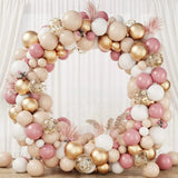 elvesmall 112pcs Blush Retro Pink Balloons Garland Arch Kit for Birthday Party Wedding Baby Shower Decorations