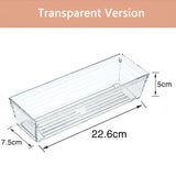 elvesmall Clear Drawer Organizer Transparent Drawer Divider Storage Box Bins Case for Utensil Cosmetic Groceries Kitchen Tableware