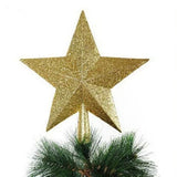 elvesmall  Christmas Tree Top Star Ornament Merry Christmas Decorations Shiny Gold Powder Five-pointed Star New Year's Ornament