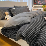 elvesmall  Professional Checkered Retro Grid Comforter Bedding Sets Cotton Bedding Set Bedding Jacquard King Linen Bed Duvet Cover Size