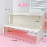 elvesmall Desktop Storage Rack Multi Story Shelving Elevating Bracket Desk Cosmetics Office Student Dormitory  Holders Desk Accessories