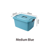 elvesmall Plastic Sundries Storage Box with Handle Large Capacity Cosmetics Toy Snack Clothes Organizer Baskets Containers Home Gadgets
