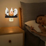 elvesmall Halloween Decoration 2024 New Ghost Bonfire Night Light EU US UK Plug Funny Cute Chost Design Lamp Home Decor