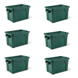 elvesmall With Lid Rugged/Reusable Boxes for Moving/Camping/Garage/Basement Storage Gray Box Pack of 6 freight free