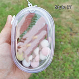 elvesmall Jewelry Organizer Transparent Storage Box Pouch Mystery Box Keychain Bag Storage Case Thicken Wallet Cute Doll Bag Organization