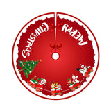 elvesmall 90cm Christmas Tree Skirt Red Rustic Snowflake Santa Claus Printed Xmas Tree Carpet Christmas Decor Mat New Year Decor For Home