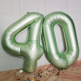 elvesmall 40inch Olive Green 0-9 Number Digital Helium Balloons Kids Adult 18 30 60th Birthday Party Decor Wedding Hawaiian Party Supplies