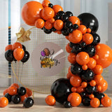 elvesmall Orange and Black Latex Balloon Arch Kit, Used for Decorating Birthday Parties, Halloween, Holiday Celebrations, Anniversaries