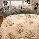 elvesmall American style small fresh bedding, simple plant flower bed sheets, quilt covers, three piece sets, four piece sets