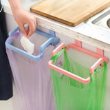 elvesmall Trash Rack Storage Garbage Bag Holder Cupboard Door Back Kitchen Garbage Rubbish Bag Cabinet Hanging Trash Rack Kitchen Orgnizer