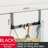 elvesmall  Hooks Over The Door Bathroom Organizer Rack Durable Hanging Row Hook Holder Clothes Coat Hat Towels Hanger Storage 5/6/7 Hooks