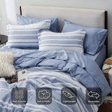 elvesmall  Blue 7 Pieces Bed in A Bag Queen with Comforter, Bedding Sets Queen