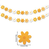 elvesmall Daisy Banner Boho Daisy Flower Paper Garlands Hanging Hippie Party Banners Two Groovy Birthday Baby Shower 60s 70s Party Decor