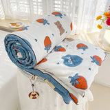 elvesmall Washed Double Gauze Spring Summer Quilt Queen Grade A Lightweight Comforter Soya Fibre Filling Soft Breathable Summer Blanket