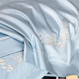 elvesmall  100% Egyptian Cotton Luxury Embroidery Wedding Bedding Set 600TC Cotton Duvet Cover Flat/Fitted Bed Sheets and Pillowcases