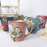 elvesmall  -  Korean Style Retro Hand-painted Creative Mug Personalized Simple Ceramic Coffee Cup Household Large Capacity Juice Drink Milk Cu