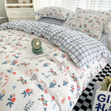 elvesmall Good Quality 100% Cotton Bedding Set: 1 Duvet Cover 2 Pillowcases 1 Sheet, Soft Breathable for Single or Couple Bed, 20 Sizes