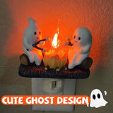 elvesmall Halloween Decoration 2024 New Ghost Bonfire Night Light EU US UK Plug Funny Cute Chost Design Lamp Home Decor