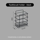 elvesmall Bathroom Storage Rack Kitchen Organizer Shelf Black Shelves Corner Frame Iron Shower Punch Free Mounted Caddy Rack