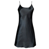elvesmall  Ice Silk Sexy Women's Satin Nightdress Sexy Lotus Hem Sling Dress Chemise Soft Nightgown Women Lingerie Night Wear Summer Dress