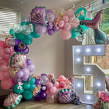 elvesmall Mermaid Balloon Garland Kit Mermaid Tail Purple Blue Balloons Mermaid Under The Sea Party Decor Girls Birthday Party Baby Shower