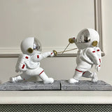 elvesmall  Creative Astronaut Fencing Model Small Ornament Home Living Room Entrance Children's Room Decoration Gift Hand-made