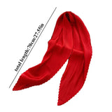 elvesmall Women Pleated Satin Scarf Headscarf Neckerchief Skinny Ribbon Square Hair Tie Band Kerchief Satin Foulard Scarves Decorative