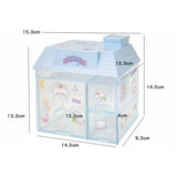 elvesmall Transparent Desktop Storage Box Creative Small House Pen Holder Student Kawaii Stationery Cosmetic Organizer Rack Drawer Cute