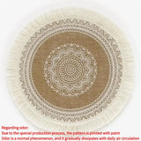 elvesmall 4pcs Bohemian Diameter38cm/15inch Round Insulated Anti-scald Placemat Cup Coaster Mats Non-Slip Kitchen Accessories with Tassels