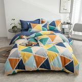 elvesmall Abstract Geometric Bedding Set Queen Size Geometry Rectangle Square Cotton Duvet Cover Pink Purple Comforter Cover for Boys Girl