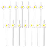 elvesmall  10/20pcs Daisy Flower Paper Straws Daisy Birthday Party Decorations Disposable Drinking Straw Baby Shower Wedding Decoration