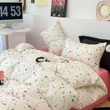 elvesmall Fashion Duvet Cover Set Korean Ins Style 2024 New Flat Sheet Pillowcase No Filler Kids Adult Bedding Set Twin Queen Bed Linen