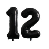 elvesmall 2pcs 40inch Huge Black Number Foil Balloons Birthday Party Decorations Adult Kids 10 11 12 15 20 25 30 45 50 60 Year Old Supplie