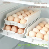 elvesmall 1Pcs Plastc Automatic Rolling Egg Rack Bracket Storage Box Egg Organizer Roll Refrigerator Egg Dispenser Kitchen Use