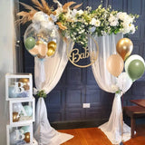 elvesmall  40PCS Sage Green Gold White Latex Confetti Balloons Baby Shower Birthday Wedding Party Decorations Globos