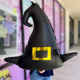 elvesmall 1/2/5Pcs Witch Hat Foil Balloons Aluminum Helium Large Halloween Black Witch Hat Balloons for Birthday Halloween Decoration 2024