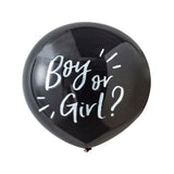 elvesmall Boy or Girl Gender Reveal Party Decoration 36'' Giant Black Latex Balloon Blue Pink Confetti Baby Shower Globos Supplies