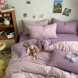 elvesmall 3pcs Duvet Cover Microfiber Solid Color Bedding Set Yellow Comforter Cover with 2 Pillowcase Modern Home Bedroom Quilt Cover