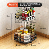 elvesmall  Rotatable Kitchen Storage Rack kitchen Accessories Spice Storage Rack Clean Storage 360 Degrees Rotatable Organizer Turntable