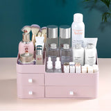 elvesmall Cosmetic storage box drawer style Makeup brush and lipstick compartment shelf Dressing table desktop organizer box