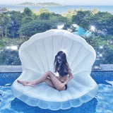 elvesmall Giant Inflatable Toys Seashell with Pearl Ball Swimming Pool Float Inflatable Toys Chair Bed Outdoor Summer Beach Party Mattress