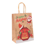 elvesmall 5Pcs Kraft Gift Bags with Handle Elk Snowflake Christmas Tree Merry Christmas Party Favors Packaging Bag Navidad New Year 2025