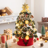 elvesmall New 45/60cm Merry Christmas Tree For Home Desktop Decoration Cristmas Ornament Xmas Navidad Gifts Led New Year Tree