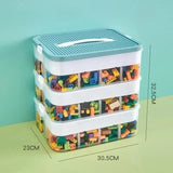elvesmall Children Toy Storage Box Transparent Lego Toy Sorter Building Block Container Jigsaw Puzzle Lego Storage Case Kid Home Organizer