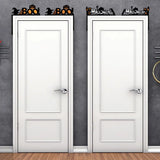 elvesmall Halloween Door Frame Decoration,Bats,Pumpkins,Spider Webs,Door and Window Corner Stickers, Halloween Home Decoration