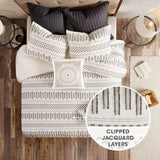 elvesmall Cotton-Bedding Set - Mid Century Trendy Geometric Design, All Season Cozy-Cover With Matching-Shams,Comforter Sets