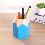 elvesmall Cute Pencil Head Shape Pen Holder Pencil Storage Box Student Desktop Office Household Multifunctional Makeup Brush Organizer Box